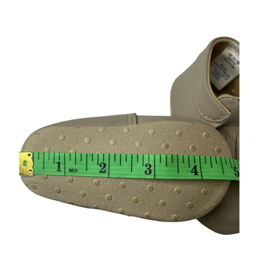 Janie and Jack Baby 12-18 Months Tan Slip-On Moccasins Crib Shoes Soft Soles NEW